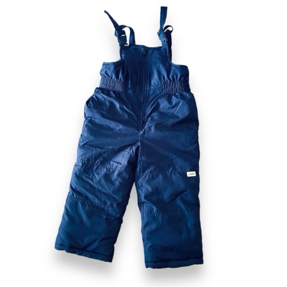 CARTERS Snow Pants Winter Navy Blue Cozy Rain Waterproof Insulated Jumper Bibs